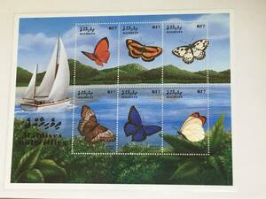 切手：昆虫・蝶／モルディブ＊１９９７年＊シート