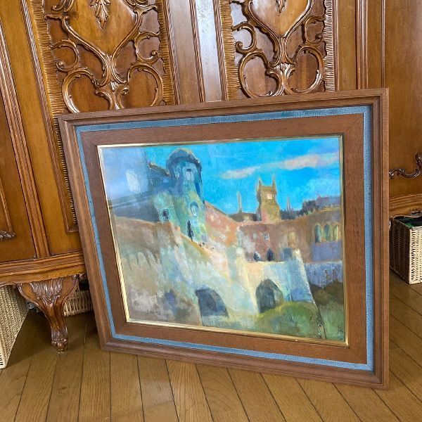 ≫Authenticity guaranteed * Painted by Yukio Ozaki * Portugal Sintra Castle * Hand-painted oil painting No. 12 Autographed * Nichido Gallery * Large framed * Fine art Art * Landscape painting * Oil painting Painting, painting, oil painting, Nature, Landscape painting