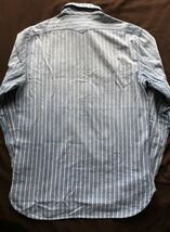 【極美品】RRL INDIGO STRIPE SHIRTS ダブルアールエル インディゴ ストライプ デニムシャツ ワーク シャツ S_画像4