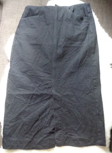 USED 美品 1回着 UNIQLO U ユニクロ U 2020AW デニムペンシル ロングスカート BLACK ウエスト64cm 完売の品 定価3990円