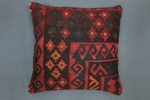 Art hand Auction New, large, relaxing size, hand-woven old kilim cushion, with Japanese padding, handmade, 50x50cm #608, cushion, General, square