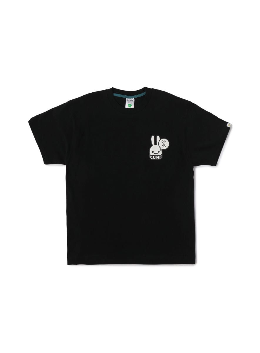 【新品/XL/黒/ASA002】CUNE/S/S Tee クソ&クソ キューン Tシャツ 半袖 ブラック うさぎ ウサギ