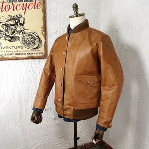 kau hyde 1920 USAF A-1 flight jacket natural Brown S size boma- Bomber kosak oil leather cow leather 