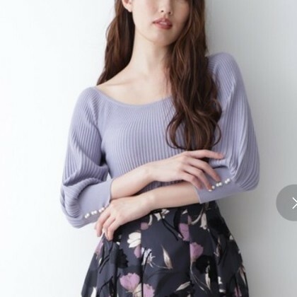 【JILL by JILLSTUART】 ◇リブベーシックパールニット トップス