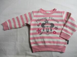 BA456[Disney] minnie print stretch border sweatshirt woman .. red 90