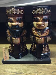 金生作 ニポポ人形 木彫り アイヌ 彫刻 北海道民芸品 伝統工芸品★こけし 民族工芸/男女/置物/インテリア/骨董/レトロ/一刀彫り/名入り