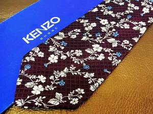 bvr3305♪良品♪ケンゾー【KENZO】【刺繍 花】】ネクタイ