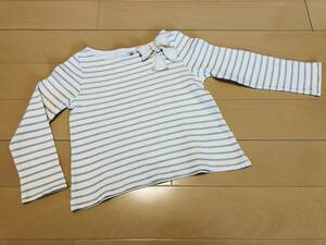 *0 PETIT BATEAU Petit Bateau длинный футболка ( long T) 6ans/116cm окантовка белый × Gold BVLGARY a. покупка 0*