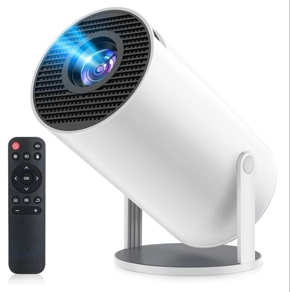 プロジェクター 家庭用超小型 270°回転 高輝度 1080P 天井投影 Wi-Fi6大画面 Android TV搭載