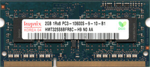 〇DDR3 2GBノートパソコン用メモリ ：HMT325S6BFR8C-H9 (1Rx8)