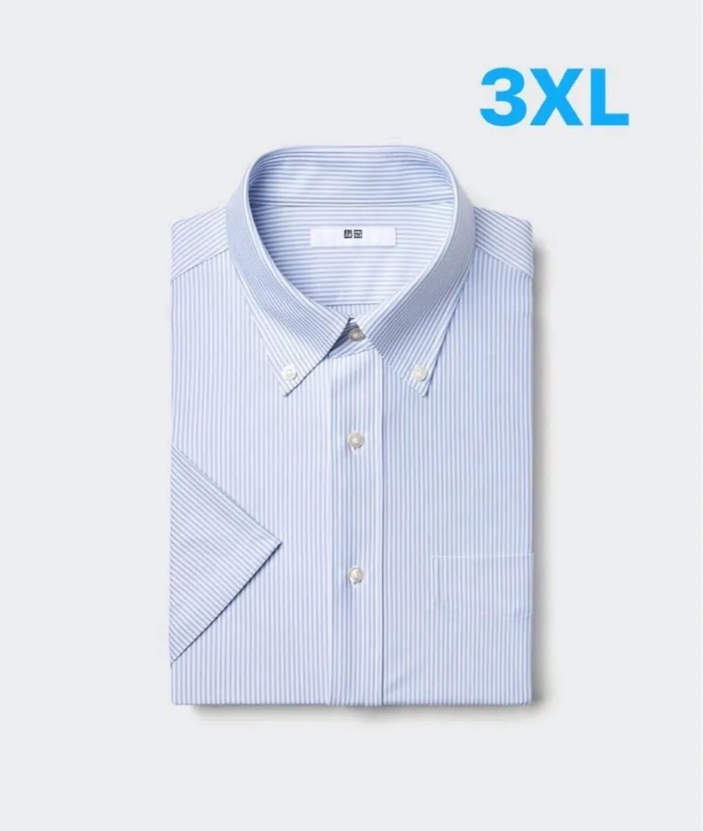 新品　ユニクロ　ドライノンアイロンジャージーシャツ　半袖ワイシャツ　ボタンダウン　3XL 4L相当　大きなサイズ　ビジネス