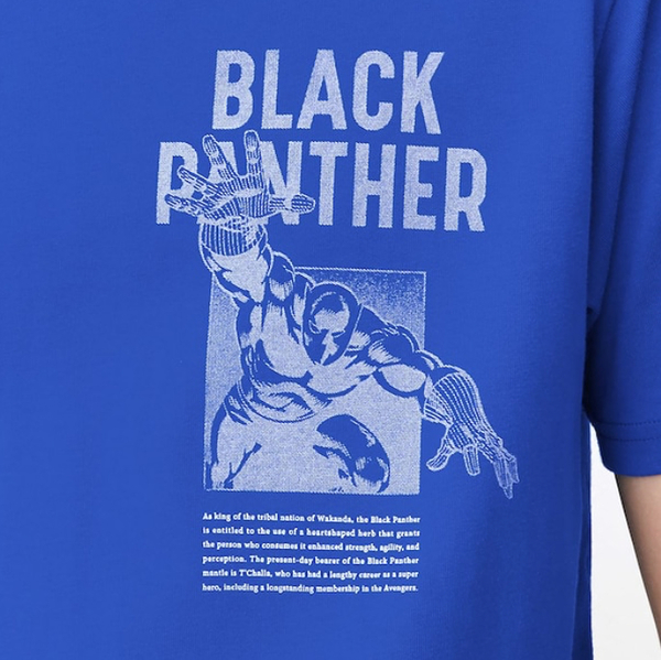 【新品】■GU マーベル■Tシャツ(ブラックパンサー・BLU)■(M)　MARVEL・BLACK PANTHER