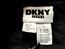 90s 新品デッド DKNY NYC 袖プリント スウェットパーカー 黒 L 表裏逆仕様 90年代 ビンテージ ダナキャラン_画像6