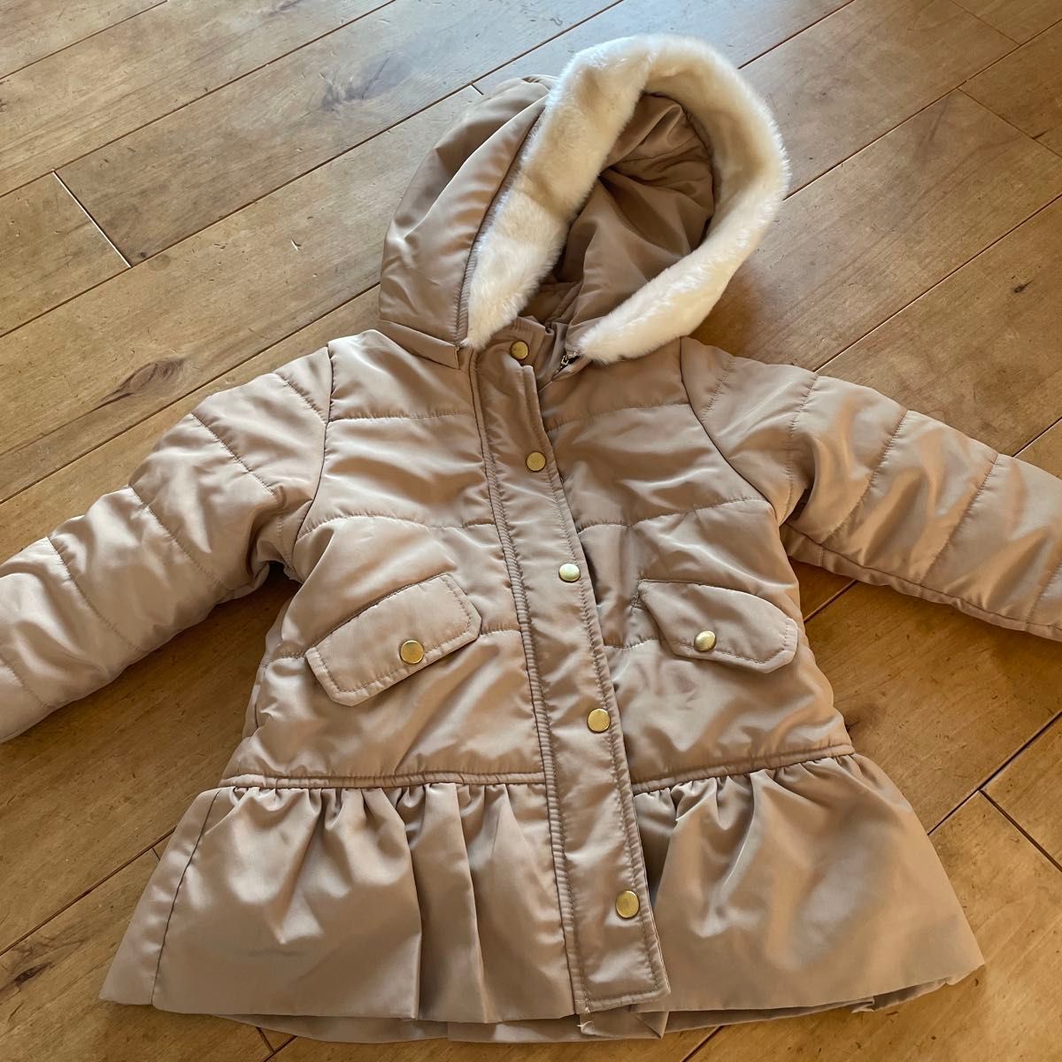petit main ベージュ ダウンジャケット90