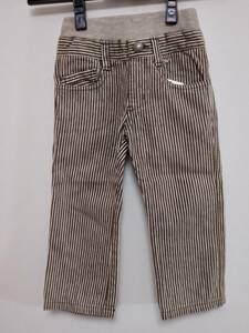 * Ships /SHIPS 90.* long trousers ( Brown & white. stripe pattern )/ waist rubber ( gray )/ long pants s1957