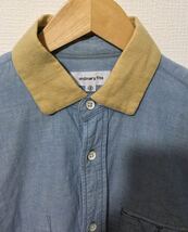 Ordinary fits オーディナリーフィッツ 長袖ワークシャツ マチ付き 耳付き サイズ2 日本製_画像3