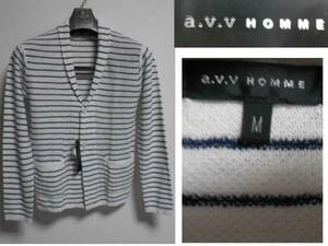  new goods #a.v.v HOMME# shawl color cardigan border ivory base # flax mixing *M regular price 7,549 jpy 