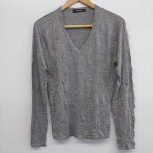 #COMME CA MEN# rayon in cut and sewn #L#V neck long sleeve # wrinkle processing #USED# beautiful goods 