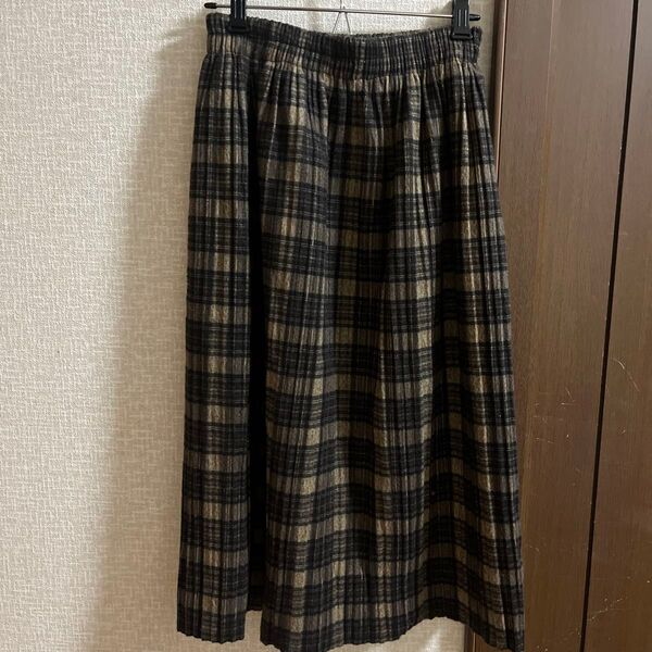 Culots スカート チェック チェック柄 お洒落 素敵 ロングスカート 古着 ブラウンチェック ブラウン プリーツ
