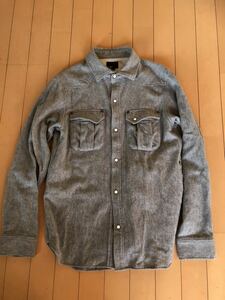 ティートンブロス　Dest. Wool Long Sleeve Shirt 　ウールシャツ　ｓ　グレー　日本製