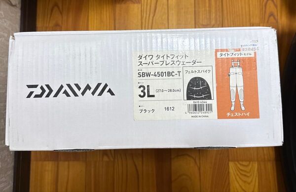 長期保管 ダイワ タイトフィットスーパーブレスウェーダー SBW-4501BC-T 3Lサイズ 27~28cm フェルトスパイク