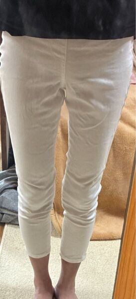 オフホワイト レギンスパンツ スキニーパンツ レディース カジュアルストレッチパンツサイズS