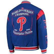 BD26)JH Design Philadelphia Phillies Champions ウールリバーシブル ジャケット/XL/USサイズ/フィラデルフィア・フィリーズ_画像2