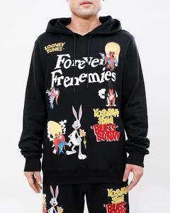 BD41)FREEZEMAX×Looney Tunes FRENEMIES プルオーバーパーカー/M/BLK/USサイズ/フリーズマックス/ルーニー・テューンズ