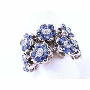 Используемое кольцо кольца Pon Te Vequio Sapphire Diamond Ponte Vecchio 750 Белое золото K18WG 10 W137211