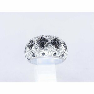 БЕСПЛАТНАЯ ДОСТАВКА ИСПОЛЬЗОВАНИЕ PONTE VEQUE RING RING DIAMIND PONTE VECCHIO Black Diamond K18WG 750 Белое золото № 12 готово W141170