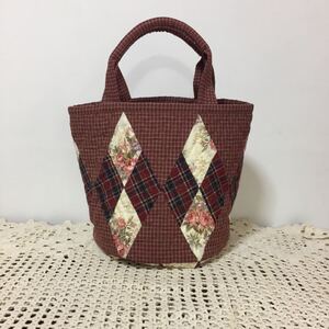 手作り☆パッチワークキルトのトートバッグ