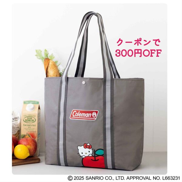 【新品未使用】InRed 2025年12月号 Coleman × ハローキティ 厚手の服でも肩がけできる 大容量トートバッグ