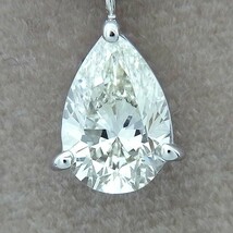 Pt850/Pt900 ダイヤ ペアシェイプド ペンダント付ネックレス D:1.039ct/K,VS-1/4.9g_画像2