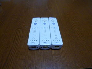 R080【送料無料】Wii リモコン 3個セット ホワイト (動作良好 クリーニング済)白 NINTENDO 任天堂 純正
