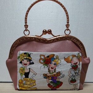 ハンドメイド ロラライハリスがま口バッグ