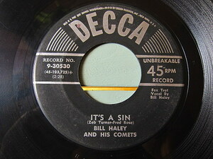 BILL HALEY AND HIS COMETS●IT'S A SIN/MARY, MARY LOU DECCA 9-30530●201206t2-rcd-7-rkレコード米盤US盤ロカビリーロック