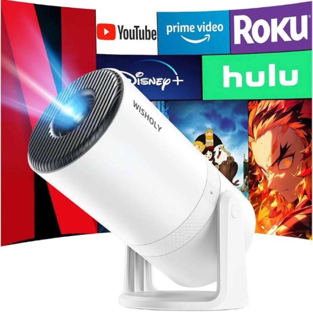 プロジェクター 家庭用【最新進化・Android TV搭載・270°回転】 プロジェクター 天井投影 21000LM 1080P