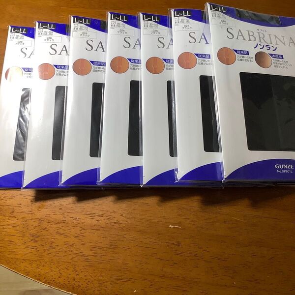 GUNZE SABRINA ノンラン ストッキング L-LL ブラック 7足セット