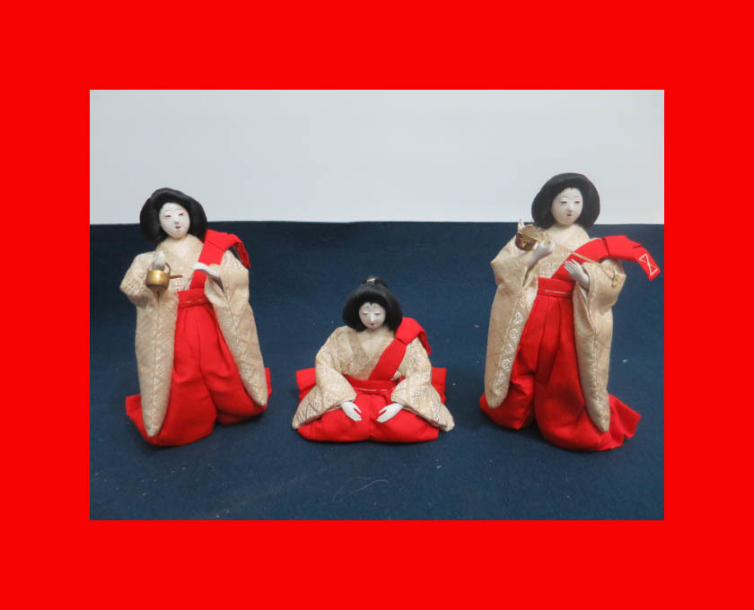 :Decisión inmediata [Museo de Muñecas] Muñecas Three Court Ladies D-347 Hina, accesorios hina, Palacio Hina. maki hina, estación, Eventos anuales, festival de muñecas, muñecas hina