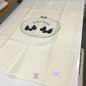 [ new goods with translation ] original wool blanket 1 sheets black white up like baby blanket west river made in Japan blanket retro wool terrier bedding baby z terrier 