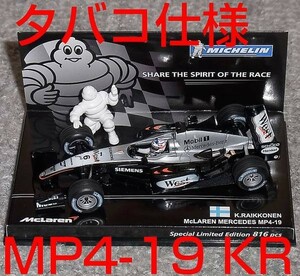 タバコ仕様 1/43 ミシュラン別注 マクラーレン メルセデス MP4/19 ライコネン 2004 McLaren MERCEDES MP4-19