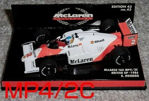 1/43 マクラーレン TAG MP4/2C ロズベルグ 1986 イギリスGP McLaren PORSCHE