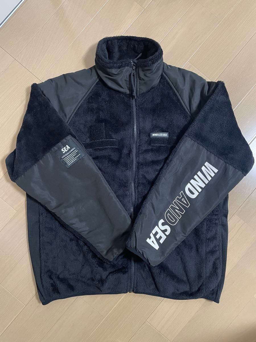 WIND AND SEA フリース　ボアジャケット　 フリースジャケット ブラック　M