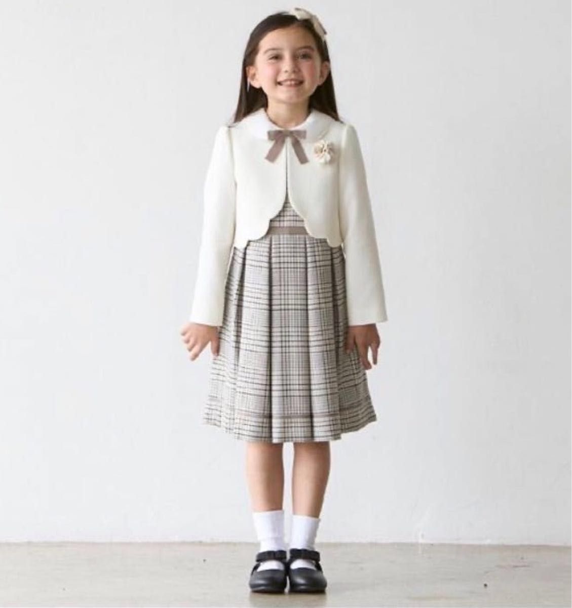 美品 プティマイン petit main 110 フォーマルアンサンブル 卒園式 入学式 キッズ 上品 大人気