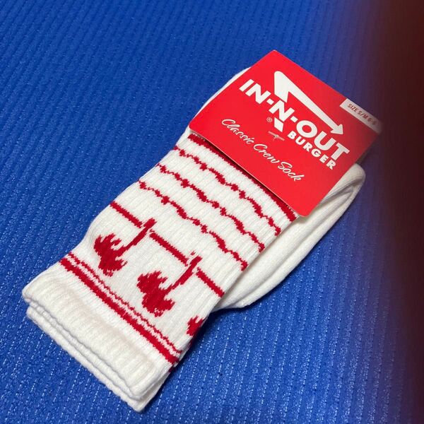 未使用 IN-N-OUT BURGER ClassicCrewSock S/M 6-9 インアンドアウトバーガー ソックス メンズ