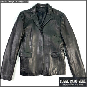  prompt decision *COMME CA DU MODE* lady's L leather tailored jacket Comme Ca Du Mode Men zS corresponding black series black original leather sheep leather slim 