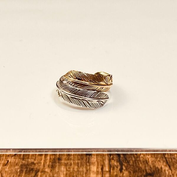 ARIZONA FREEDOM アリゾナフリーダム ダブルフェザーリング 指輪 k18 イーグル コンビダブルフェザーリング