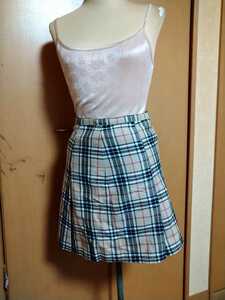 296 used check pattern side 3ps.@ pleat miniskirt 