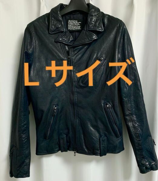 ◎人気Lサイズ【 NANO UNIVERSE 】山羊革 ゴートレザー ダブルライダースジャケット ★ 本革 ナノ・ユニバース