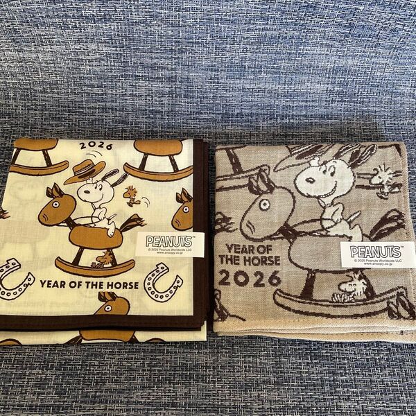 2026 午年 スヌーピー ハンカチ&ハンドタオルセット/しまむら